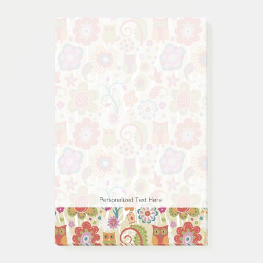 Kleur van Floral en Owl Post-it® Notes (Voorkant)