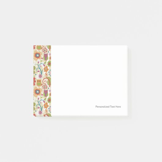 Kleur van Floral en Owl Post-it® Notes (Voorkant)
