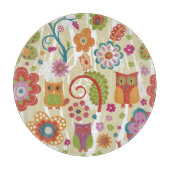 Kleur van Floral en Owl Snijplank (Voorkant)