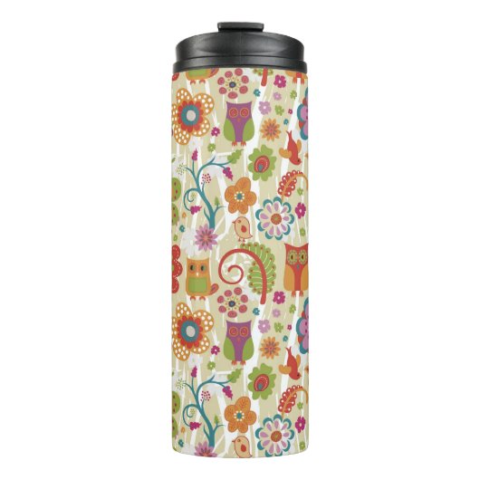 Kleur van Floral en Owl Thermosbeker (Voorkant)
