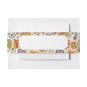 Kleur van Floral en Owl Uitnodigingen Wikkel