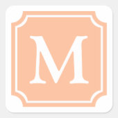 Kleur van het Jaar 2024 | Perzikvierkant Vierkante Sticker (Voorkant)