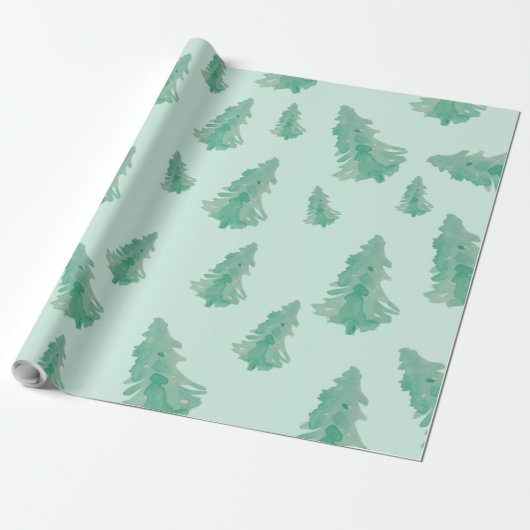 Kleur van kerstboomkleur Wrapping Papier groen (Uitgerold)