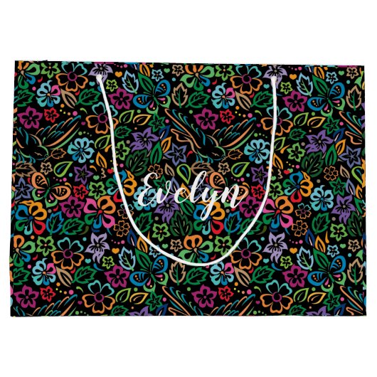 Kleur van Life Custom Gift Bag - Klein, glanzend Groot Cadeauzakje (Achterkant)