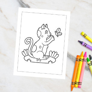 Kleur van mijn kat en vlinder   KINDER KAARTEN