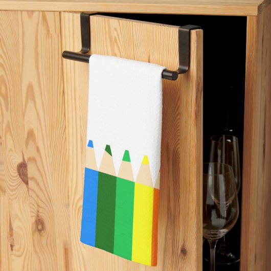 Kleur van Pencils Kitchen Towel Theedoek (Derde Gevouwen)
