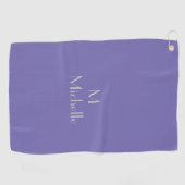 Kleur van periwinkle - voeg monogram en noem golfh golfhanddoek (Horizontaal)