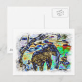 Kleur van wolken - olifant briefkaart (Voorkant / Achterkant)