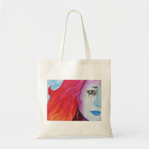 Kleur Verliezend Meisje dat Huilt Surrealistische Tote Bag