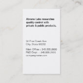 Kleur vierkant monogram (blauw) zwarte achtergrond visitekaartje (Achterkant)