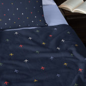 Kleur Vliegtuigen Naast elkaar uitgelijnd Donkerbl Fleece Deken