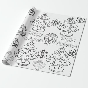 Kleur voor kerstbomen voor kinderen cadeaupapier