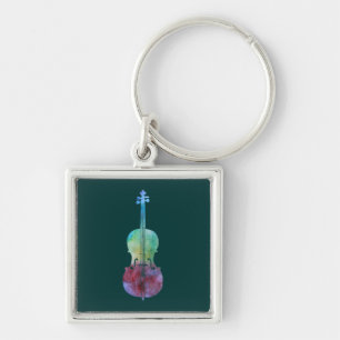 Kleur wasgoed Cello Sleutelhanger