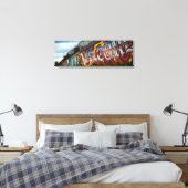 Kleur Welkom | Muurschildering | Straatkunst | Chi Canvas Afdruk (Insitu (Slaapkamer))