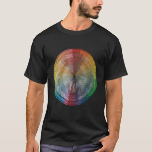 Kleur Wiel Hand Getrokken Digitale Rainbow Art T-shirt