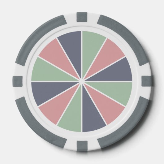 Kleur Wiel / Rays aangepaste poker chips (Voorkant)