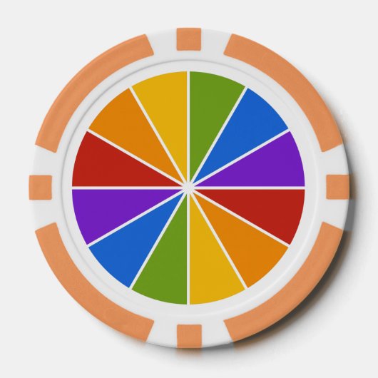 Kleur Wiel / Rays aangepaste poker chips (Voorkant)