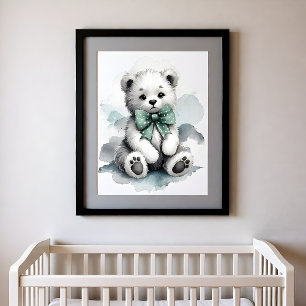 Kleuraccent Kinderkamer Bosdieren Beer Poster