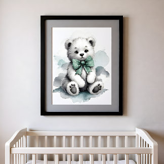 Kleuraccent Kinderkamer Bosdieren Beer Poster