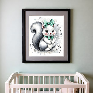 Kleuraccent Kinderkamer Bosdieren Eekhoorn Poster