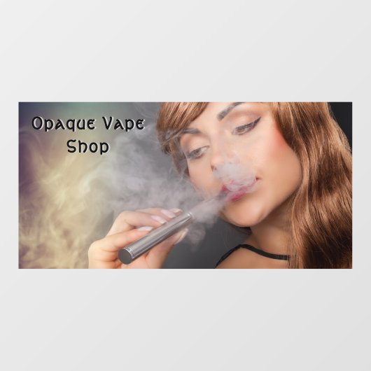 Kleuraccent voor jonge vrouw die vapet in zakelijk raamsticker (Vel)