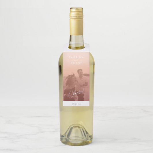 Kleurbedekking Blush Weddenschap Wijnlabel Flessenhanger (Op fles)
