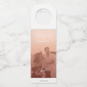 Kleurbedekking Blush Weddenschap Wijnlabel Flessenhanger (Voorkant)