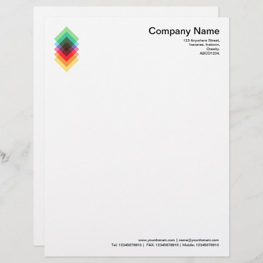 Kleurbedekking Motif. Briefhoofd Ontwerp (Voorkant / Achterkant)