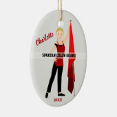 Kleurbescherming - Braid Red & Black Keramisch Ornament (Rechts)