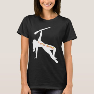 Kleurbeschermsilhouet met geweer t-shirt