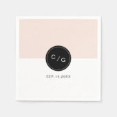 Kleurbewerkbare minimalistische moderne huwelijksm servet (Voorkant)