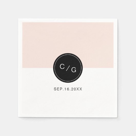 Kleurbewerkbare minimalistische moderne huwelijksm servet (Voorkant)