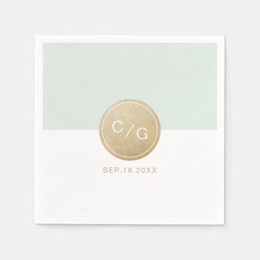 Kleurbewerkbare minimalistische moderne huwelijksm servetten (Voorkant)