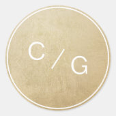 Kleurbewerkbare minimalistische moderne monogram v ronde sticker (Voorkant)