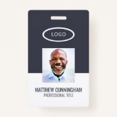 Kleurblok Aangepaste Logo Naam medewerker streepje Badge (Voorkant)