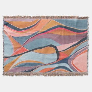 Kleurblok Abstracte Waterverf Kunstschilderen Deken