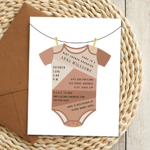 Kleurblok Bodysuit Baby shower Kaart