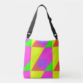 Kleurblok BrightStor Retro Print Crossbody Tas