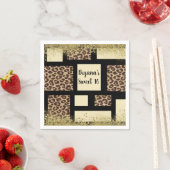 Kleurblok Crème Ivoor Zwart & Luipaard Jachtluipaa Servetten (Insitu)