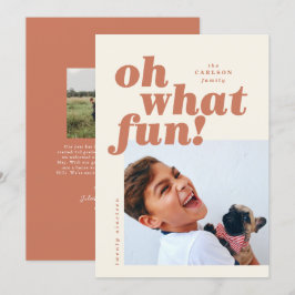 Kleurblok Foto Kerstkaart met Vetgedrukte Typograf Kaart