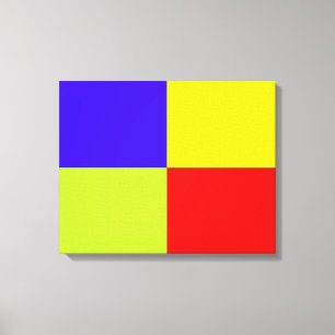 Kleurblok gestreept canvas afdruk