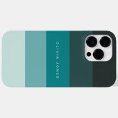 Kleurblok Horizontale streep zwart & Blauwgroen Case-Mate iPhone Case (Achterkant (horizontaal))