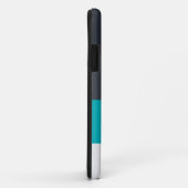 Kleurblok horizontale streep zwart & grijs Case-Mate iPhone case (Achterkant/rechts)