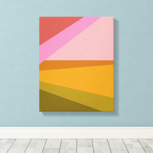 Kleurblok Moderne geometrische kunst in rood groen Canvas Afdruk (Insitu (Houten vloer))