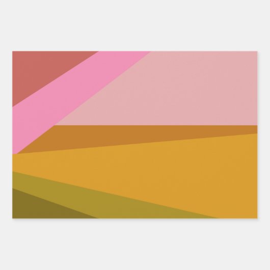 Kleurblok Moderne geometrische kunst in rood groen Inpakpapier Vel (Voorkant 2)