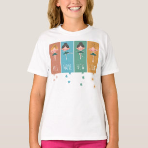 Kleurblok Pastel Ballet Meisjes T-shirt met Empowe