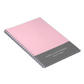 Kleurblok Roze en grijze elegant Notitieboek (Rechterzijde)