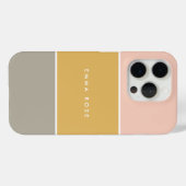 Kleurblok Roze Goud Grijze Stripe Monogram Case-Mate iPhone Case (Achterkant (horizontaal))