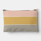 Kleurblok Roze Goud Grijze Stripe Monogram Etui (Achterkant)