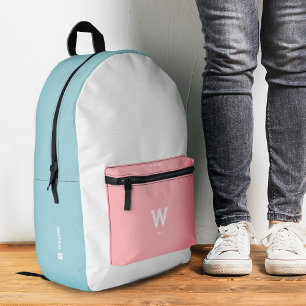 Kleurblok Roze Hemelblauw Pastel Stijlvol Bedrukte Rugzak